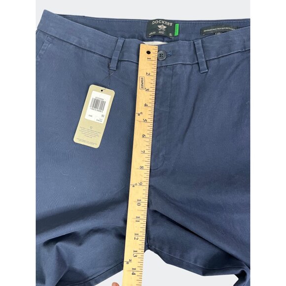 Dockers Womens High Straight Fit Ankle Weekend Chino Pants Blue Cotton Blend 34 - Picture 13 of 16